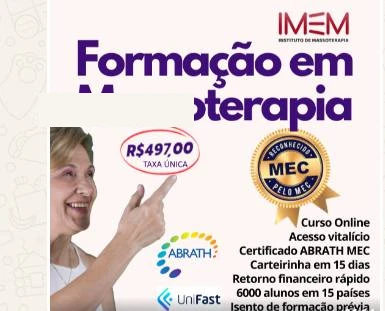 Banner oficial IMEM - Formação em Massoterapia, Taxa Única